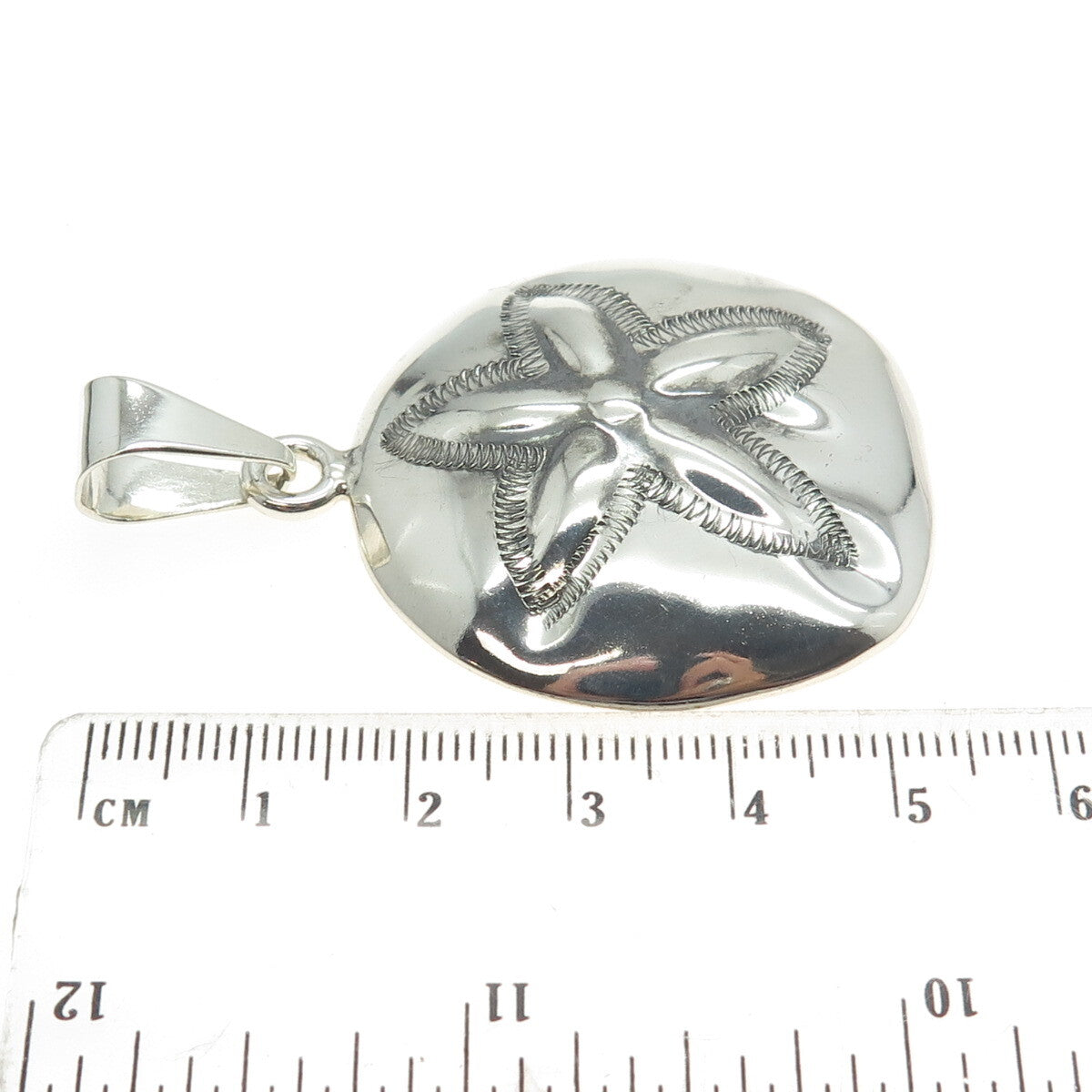 925 Sterling Silver Vintage ATI Mexico Sand Dollar Pendant