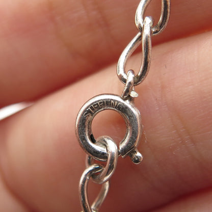 925 Sterling Silver Vintage Curb Link Bracelet 6.75"