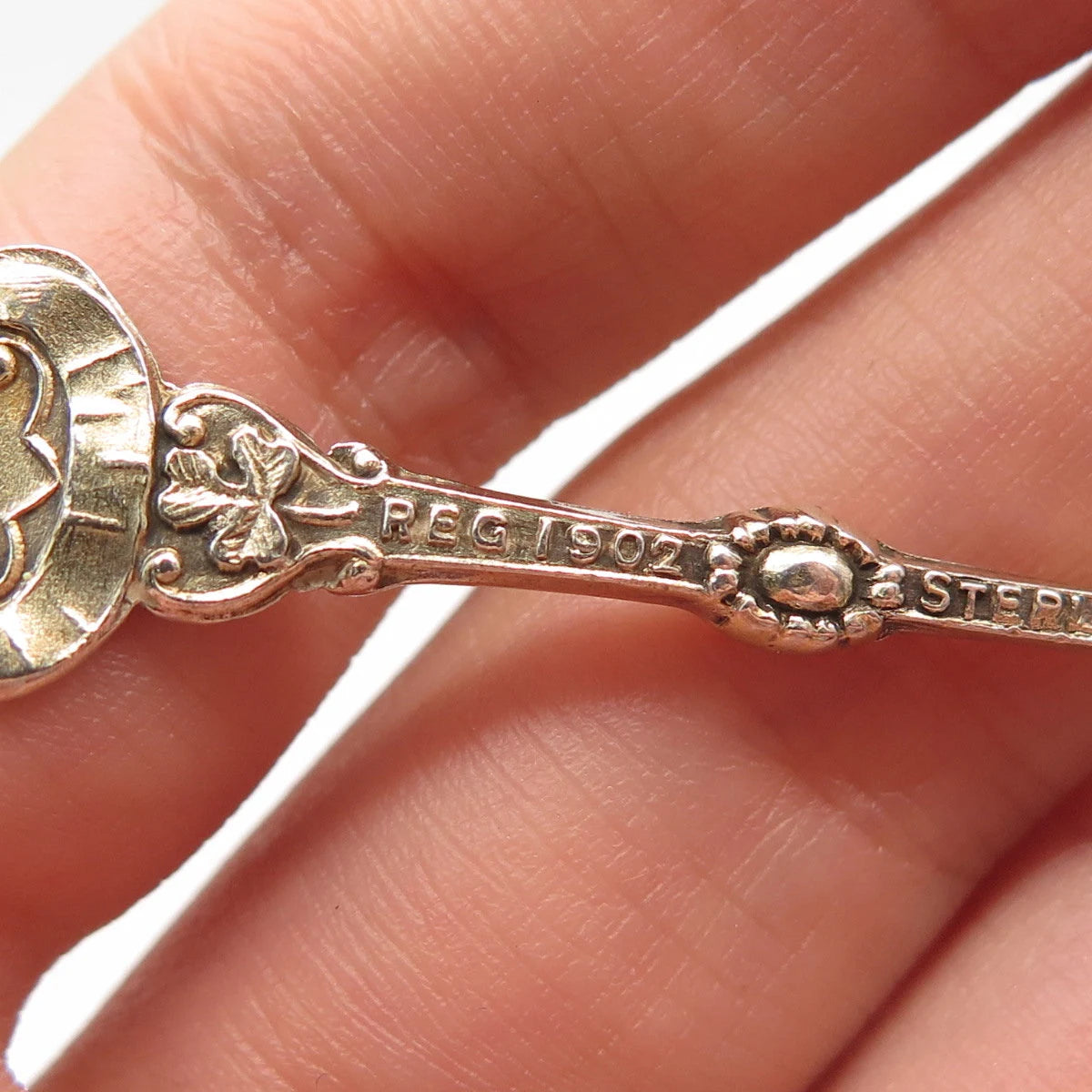 925 Sterling Silver Antique Canada Roden Bros. Colorful Enamel "Montreal" Spoon