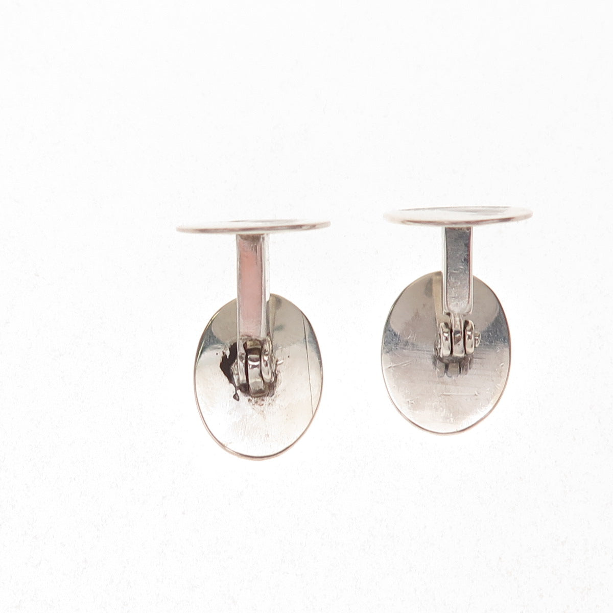 925 Sterling Silver Antique Art Deco Enamel Pheasant Bird Cufflinks