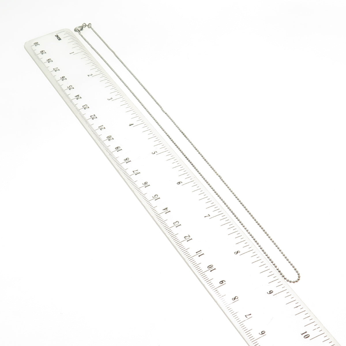 925 Sterling Silver Italy Ball Beaded Chain Necklace 18"