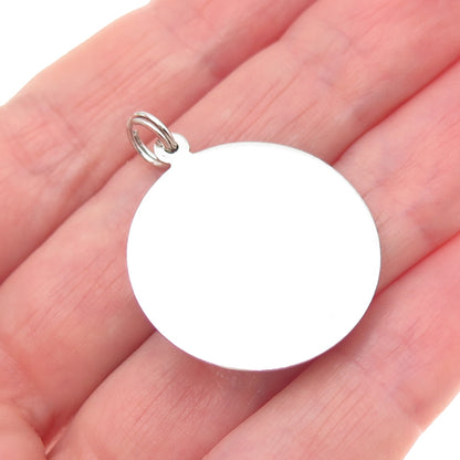 925 Sterling Silver Vintage Rhinestone Happy Anniversary Charm Pendant