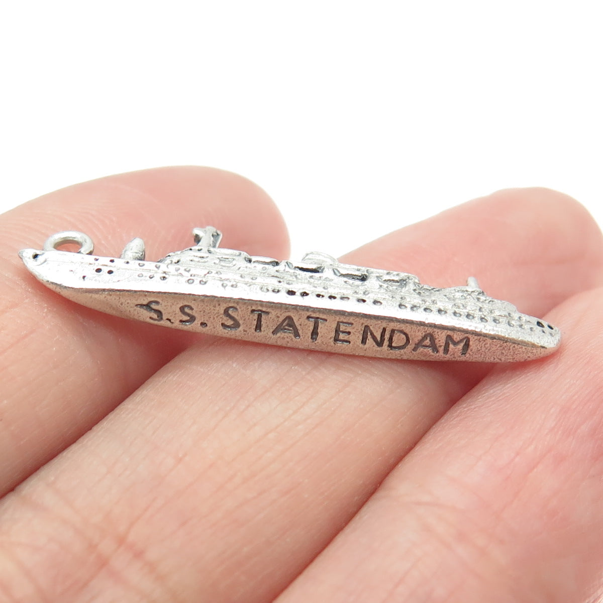 835 Silver Antique Art Deco SS Statendam Ocean Liner 3D Pendant