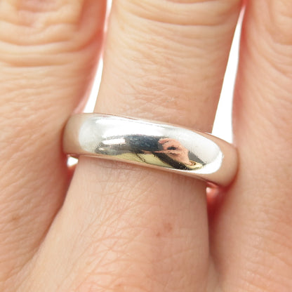 925 Sterling Silver Vintage Classic Wedding Band Ring Size 8.5