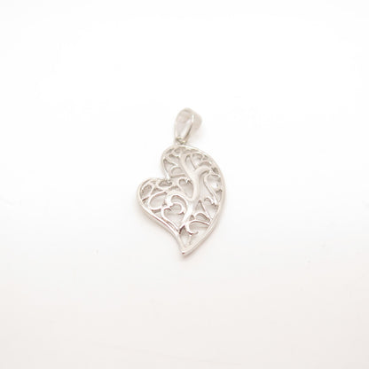 925 Sterling Silver Ornate Heart Pendant