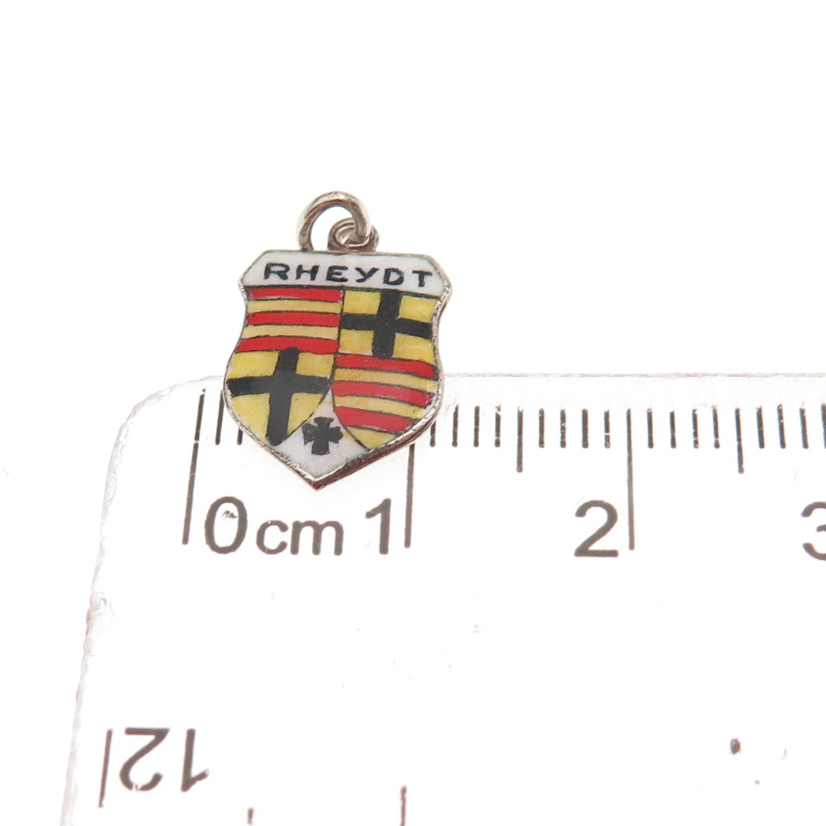 Antiko 800 Silver Vintage Enamel Rheydt Mini Charm Pendant