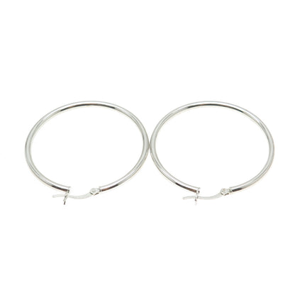 925 Sterling Silver Classic Hinged Hoop Earrings