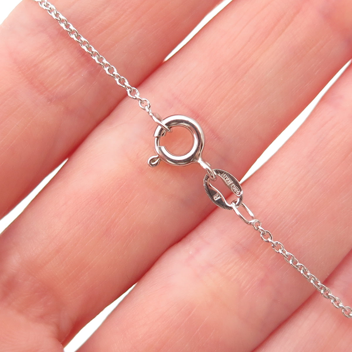 Chuck Clemency 925 Sterling Silver Real Tanzanite Bar Cable Chain Necklace 18"