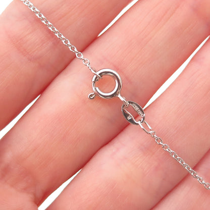 Chuck Clemency 925 Sterling Silver Real Tanzanite Bar Cable Chain Necklace 18"