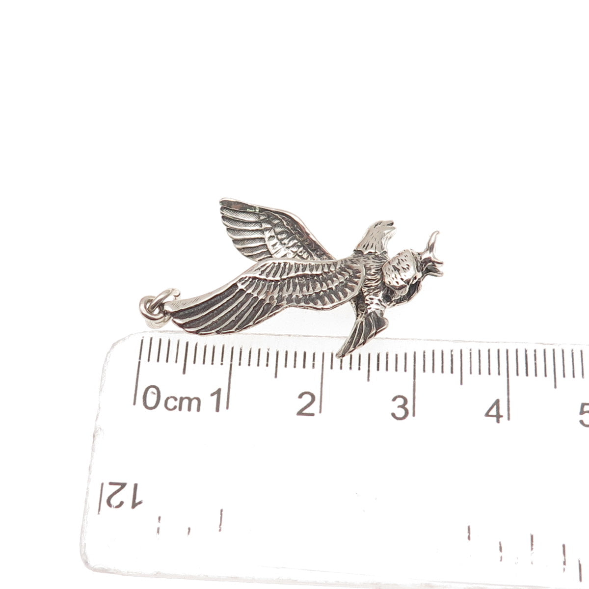 925 Sterling Silver Vintage Eagle Oxidized Charm Pendant