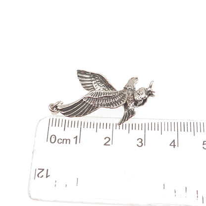 925 Sterling Silver Vintage Eagle Oxidized Charm Pendant