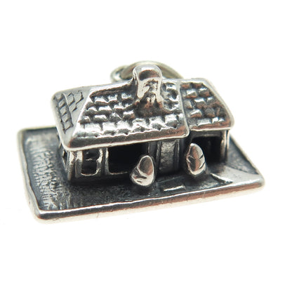 925 Sterling Silver Vintage Old House Charm Pendant