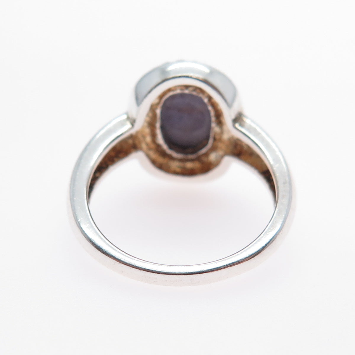 MICHELLE ALBALA 925 Sterling Silver Vintage Real Sugilite Beaded Ring Size 6