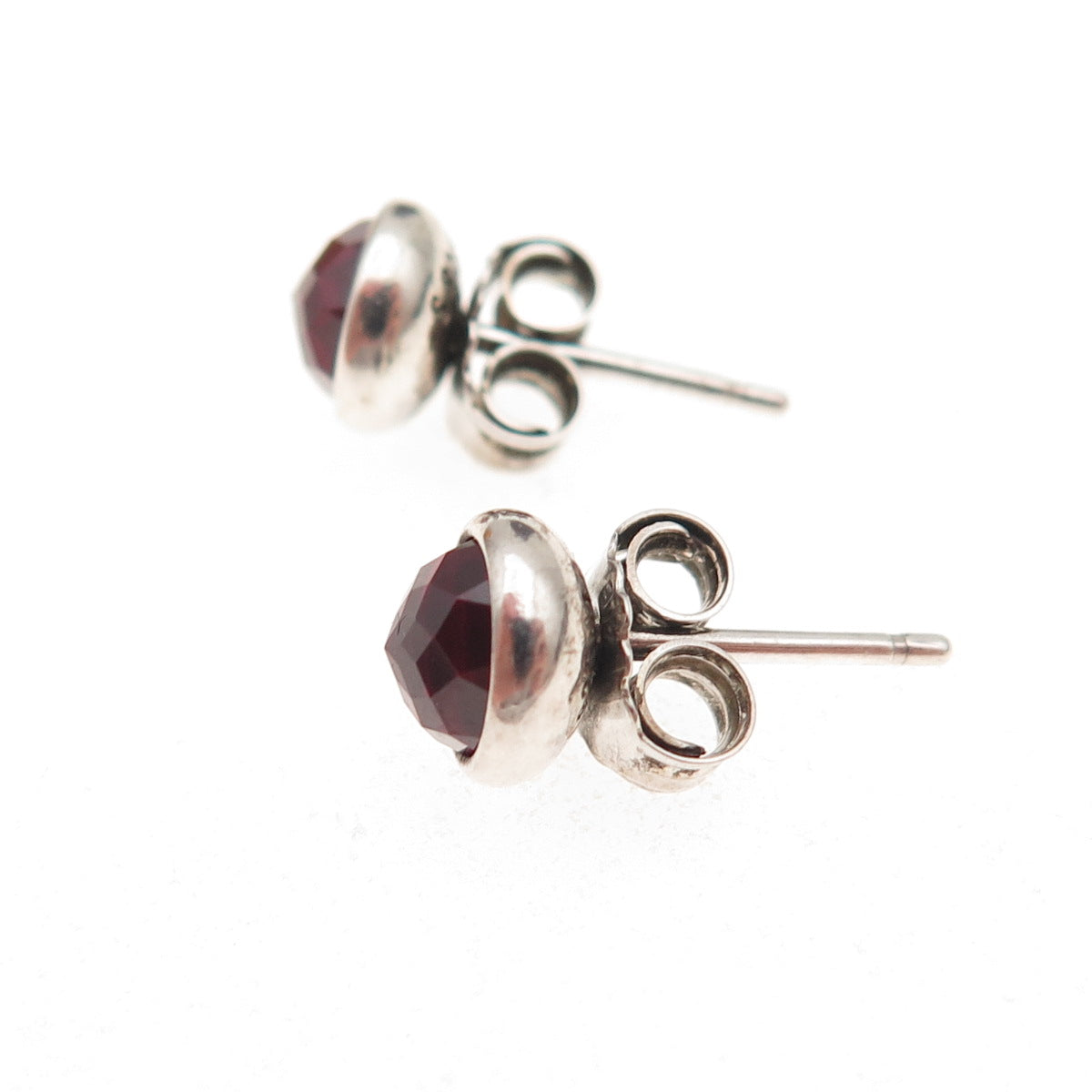Pandora 925 Sterling Silver Red Crystal January Birthstone Stud Earrings