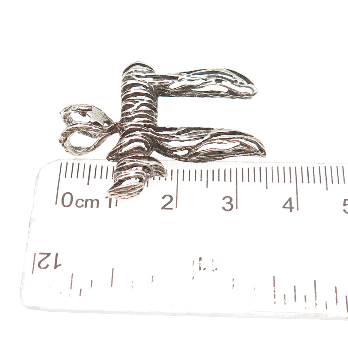 925 Sterling Silver Vintage Chai Judaica Oxidized Slide Charm Pendant