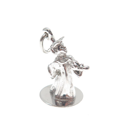 925 Sterling Silver Vintage Graduate Boy Minimalist 3D Charm Pendant