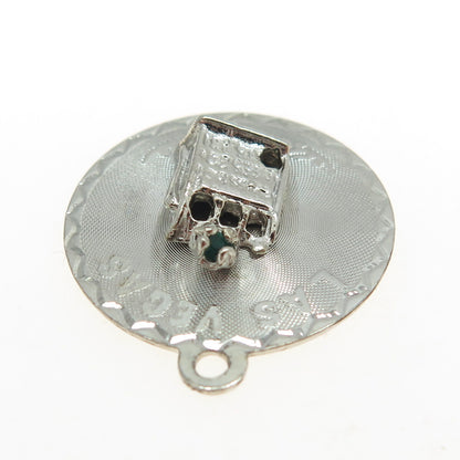 CREA 925 Sterling Silver Vintage Rhinestone "Las Vegas" Slot Machine Pendant