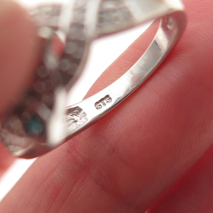 Chuck Clemency 925 Sterling Silver Real Tanzanite Topaz & Apatite Ring Size 8.25