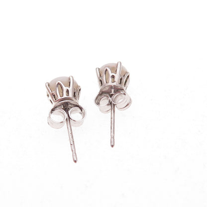 925 Sterling Silver Real Round-Cut Opal Stud Earrings