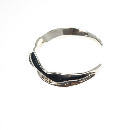 HAGIT GORALI Sterling Vintage Real Diamond Modernist Adjustable Bracelet 6.75"