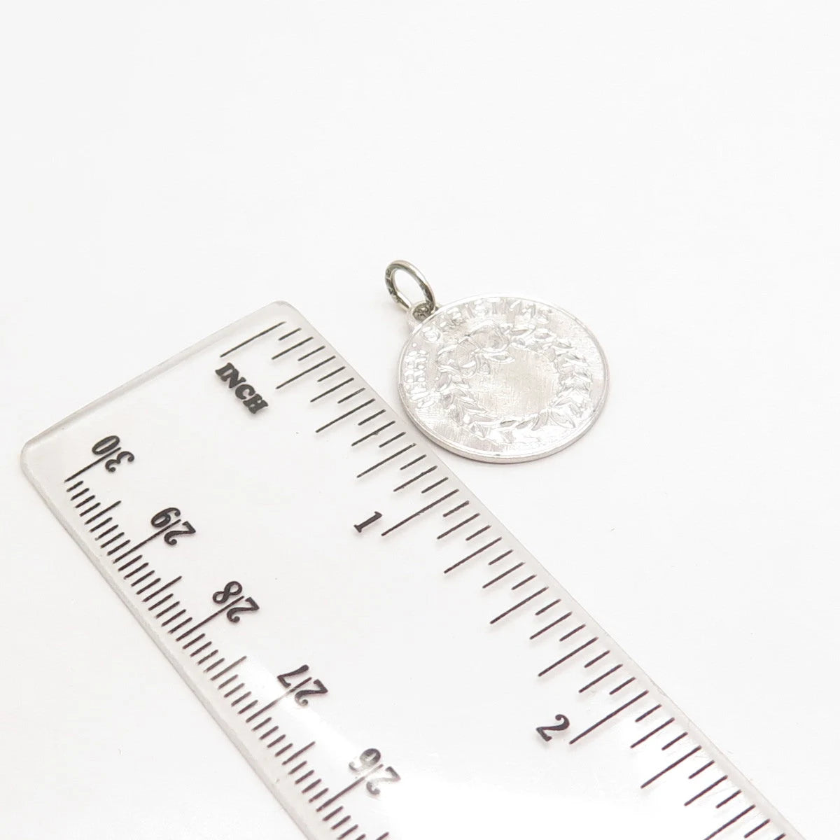 925 Sterling Silver Vintage Beau "Merry Christmas" Round Pendant