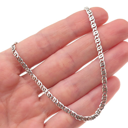 925 Sterling Silver Vintage Italy Anchor Mariner Chain Necklace 18"