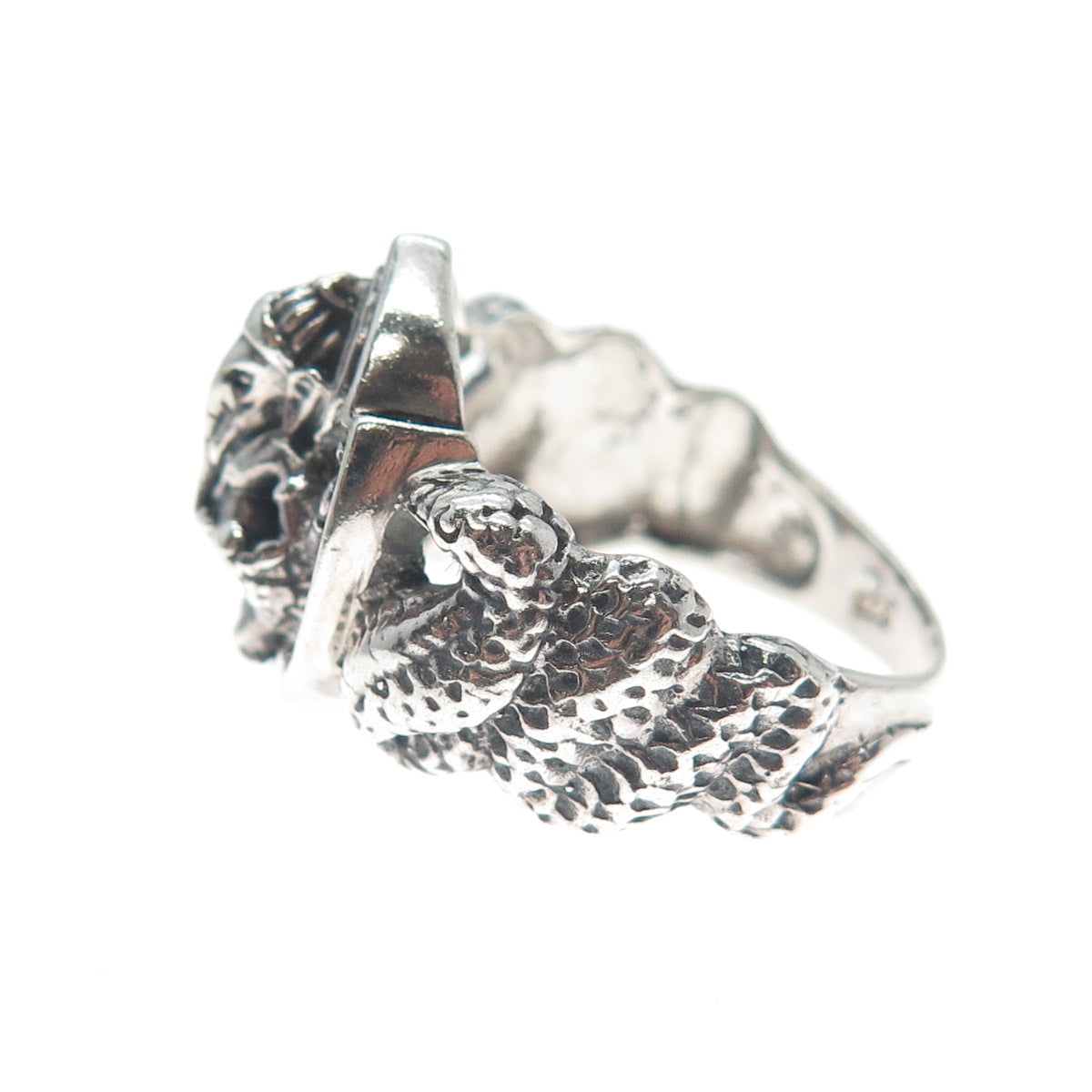 925 Sterling Silver Vintage Jaya Ganesha Elephant Oxidized Ring Size 8.5