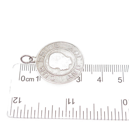 925 Sterling Silver Vintage Our Pride & Joy Boy Charm Pendant