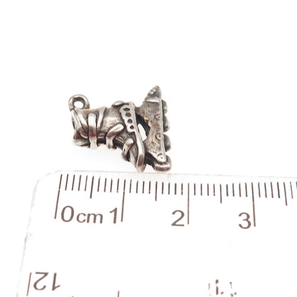 925 Sterling Silver Vintage Rollerblade Skate Oxidized 3D Mini Charm Pendant