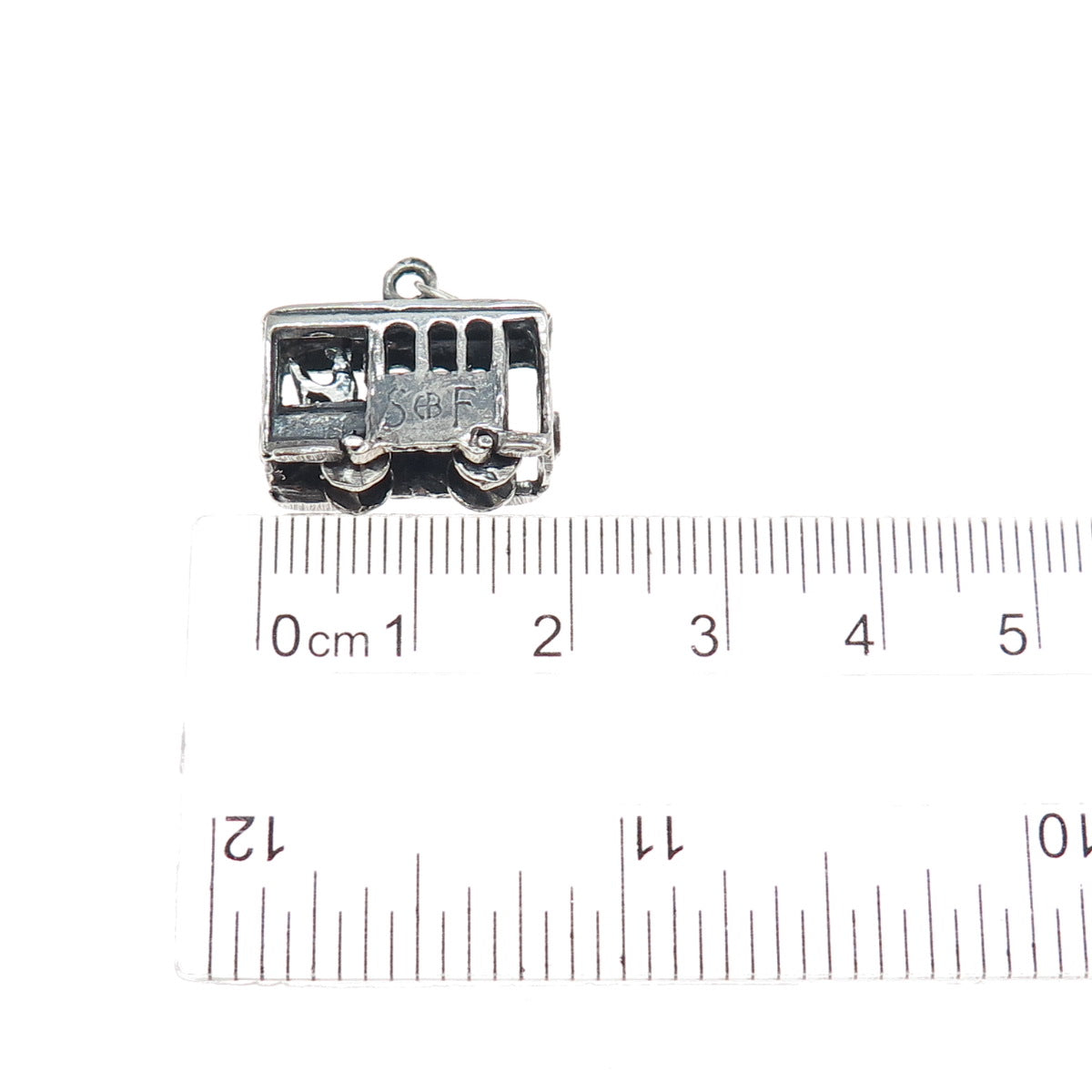 925 Sterling Silver Vintage San Francisco Cable Car Mini 3D Charm Pendant