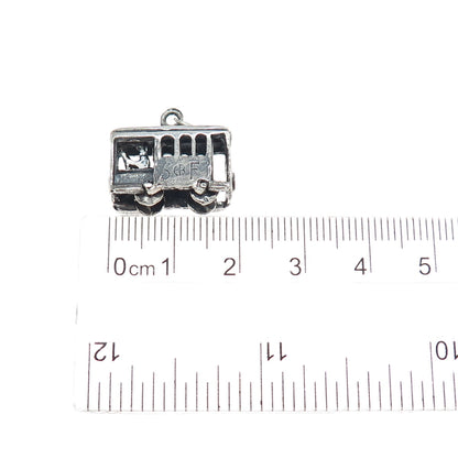 925 Sterling Silver Vintage San Francisco Cable Car Mini 3D Charm Pendant