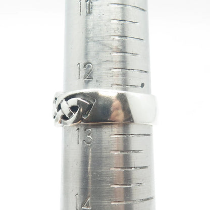 925 Sterling Silver Vintage Celtic Band Ring Size 12.5