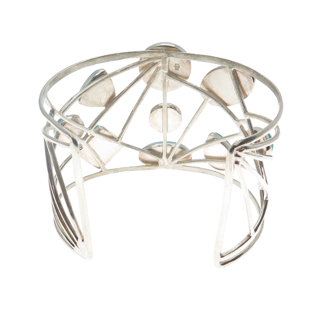 JAY KING DESERT ROSE Sterling Vintage Tyrone Turquoise Adjustable Bracelet 7"