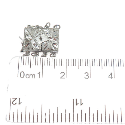 925 Sterling Silver Antique Engraved Lock Clasp for Bracelet / Necklace