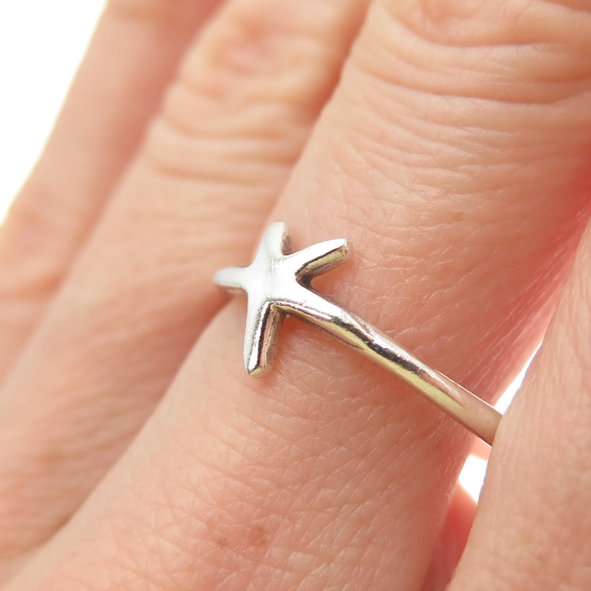 925 Sterling Silver Vintage Starfish Ring Size 8.75