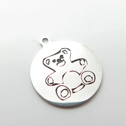 925 Sterling Silver USA Two In Town Bear Charm Pendant