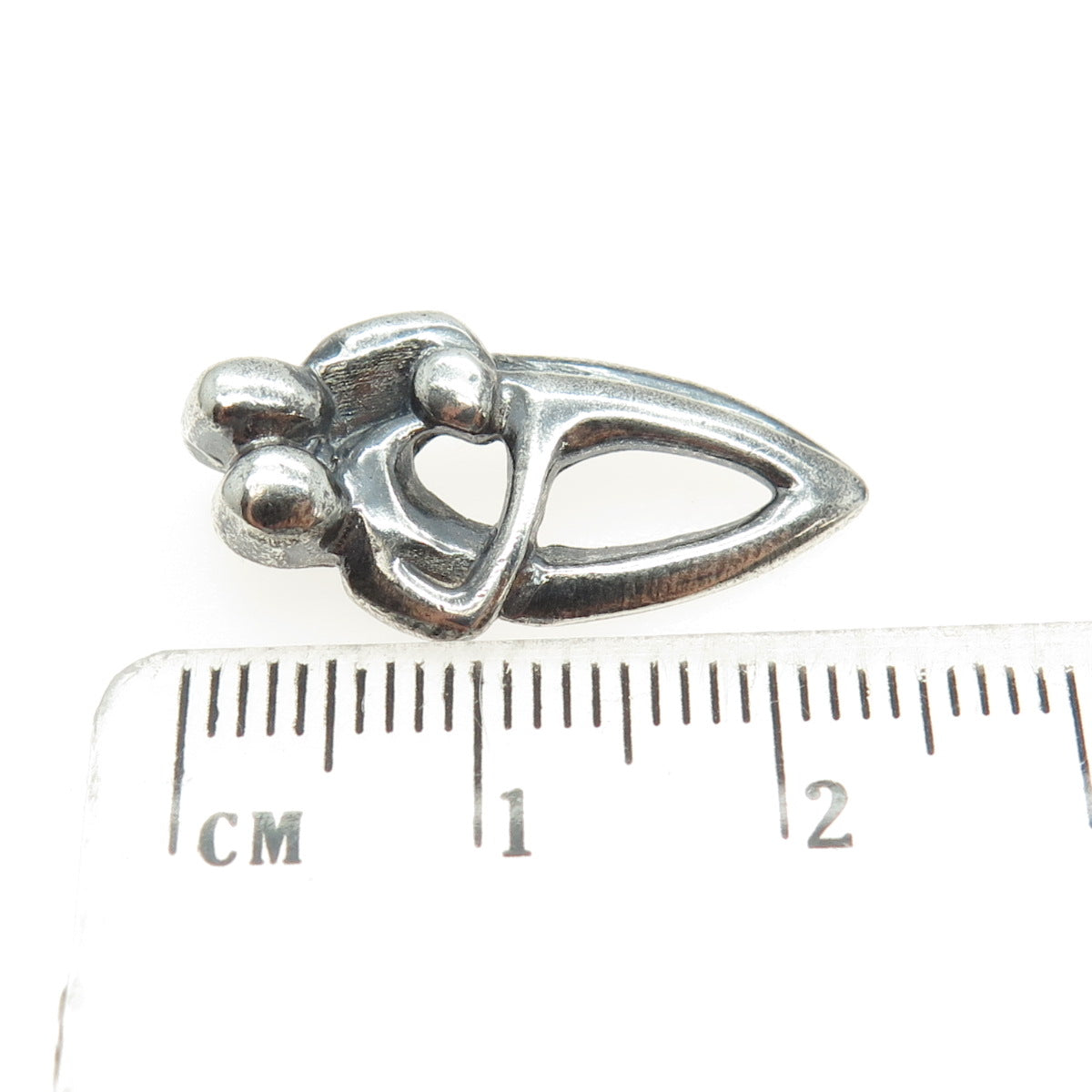 925 Sterling Silver Vintage Family Symbol Modernist Slide Pendant