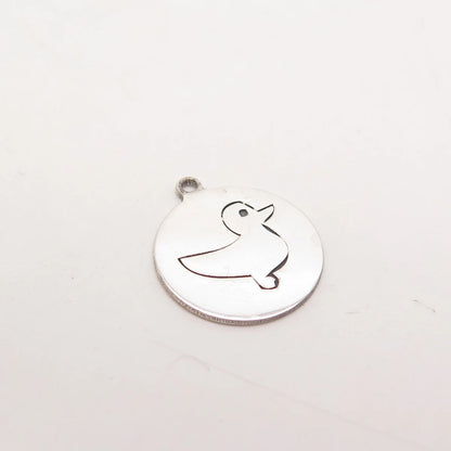 925 Sterling Silver USA Two In Town Duck Bird Charm Pendant