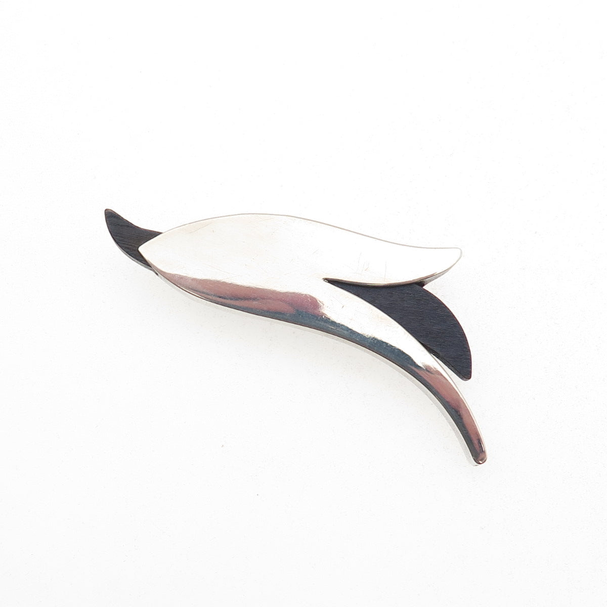 Aarikka Sterling Silver Vintage 1994 Finland Wood Flower Pin Brooch / Pendant
