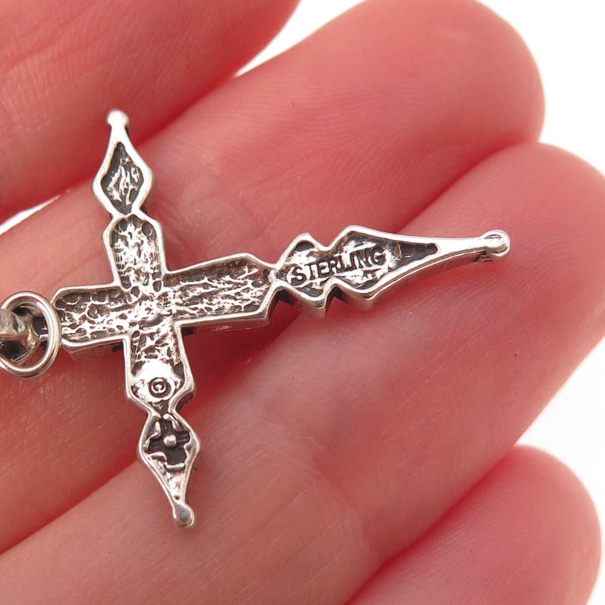 Sunwest 925 Sterling Silver Vintage Cross Oxidized Charm Pendant