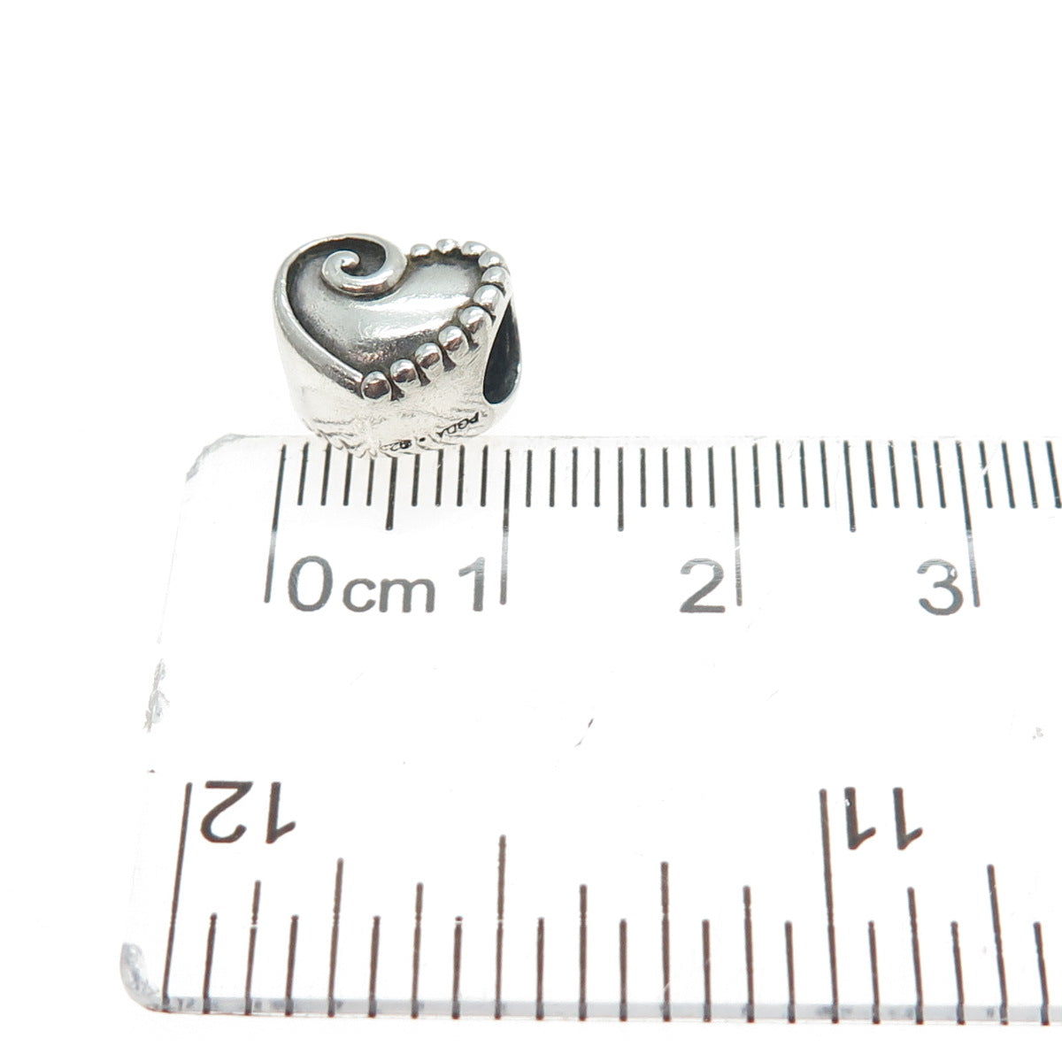 PAGODA PGDA 925 Sterling Silver Vintage Heart Bead Charm