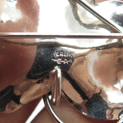 925 Sterling Silver Vintage Carl Art Grape Leaf Pin Brooch