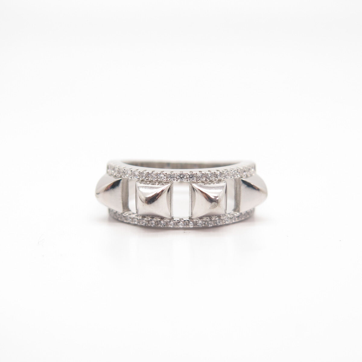 925 Sterling Silver C Z Thorn Ring Size 6 3/4