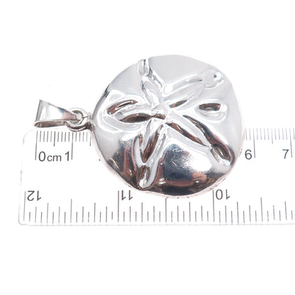 925 Sterling Silver Vintage Mexico Sand Dollar Puffy Charm Pendant