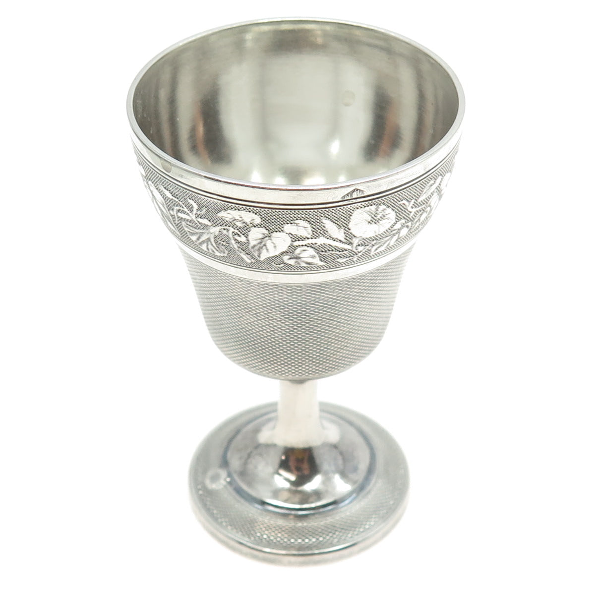 800 Silver Antique France Engraved Floral Chalice Cup