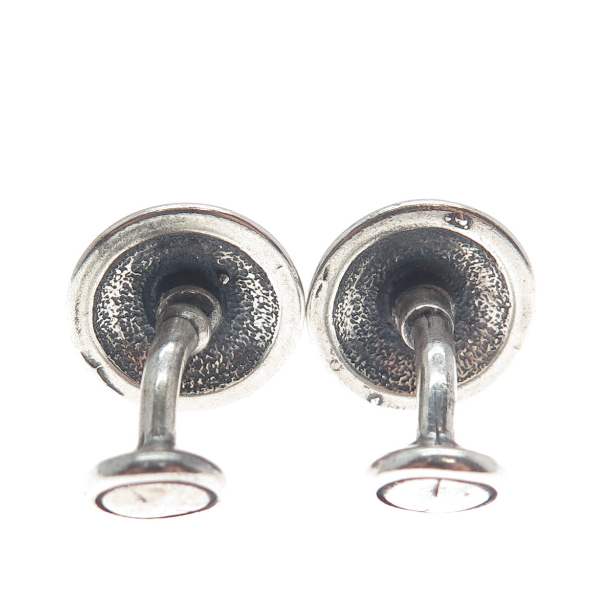 925 Sterling Silver Vintage Modernist Sun Oxidized Cufflinks