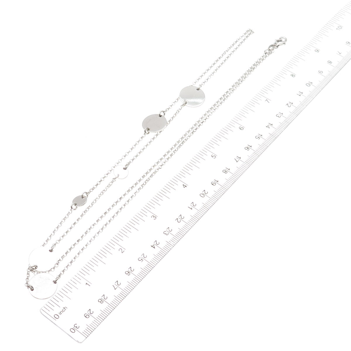 925 Sterling Silver Italy Disc by The Yard Cable Chain Necklace 36"