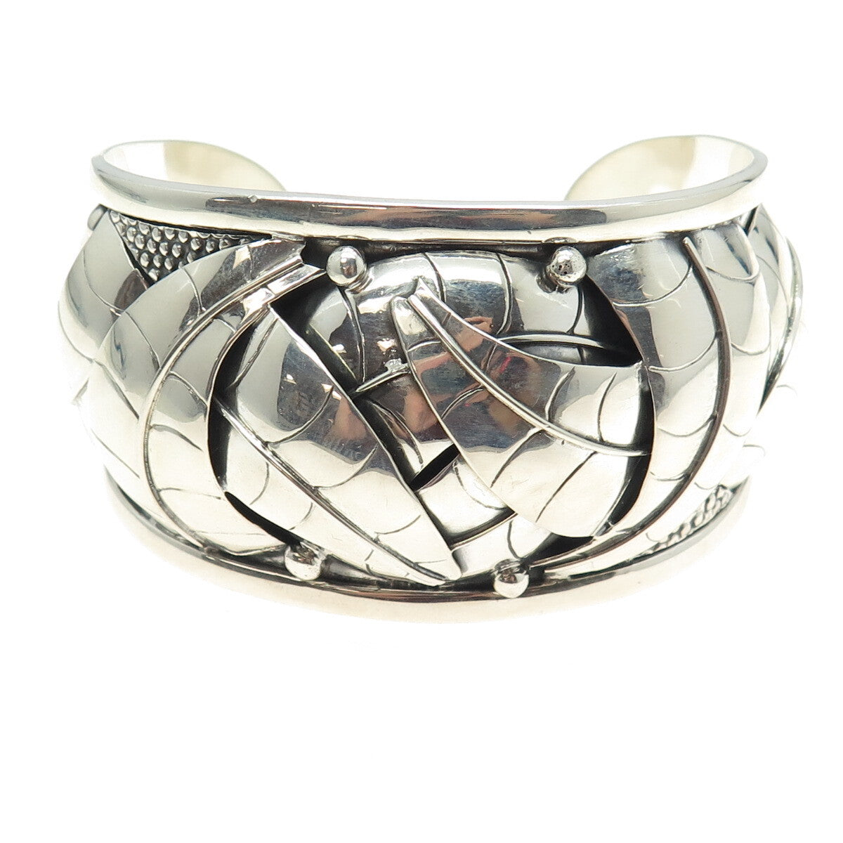 DOMINIQUE DINOUART 925 Sterling Silver Vintage Mexico Modernist Bracelet 6.75"