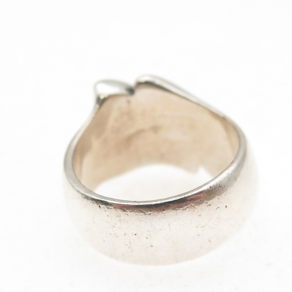 Pia Rauff 925 Sterling Silver Vintage Denmark Modernist Oxidized Ring Size 7