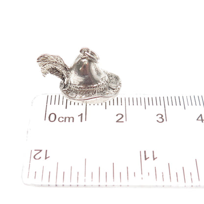 800 Silver Vintage European Policeman's Helmet 3D Mini Charm Pendant